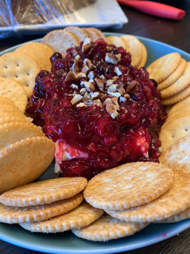 Cranberry Pepper Jelly Cheese Dip