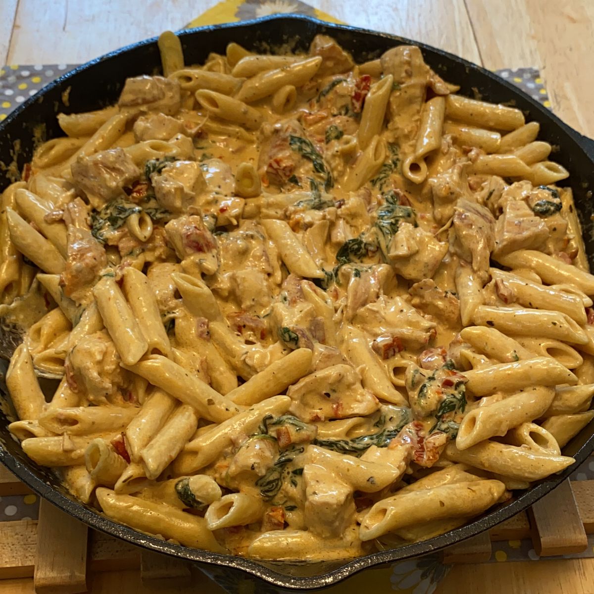 creamy-tuscan-chicken-with-pasta-delish-club