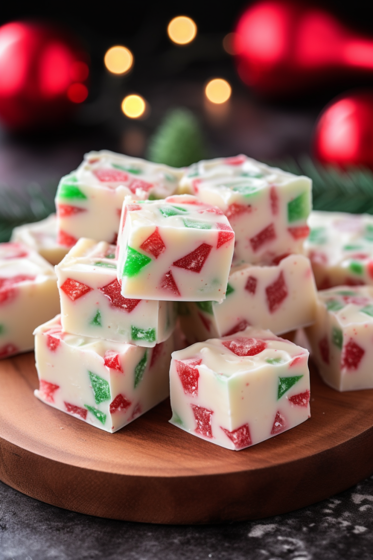 Easy Christmas Gumdrop Nougat Candy • Delish Club