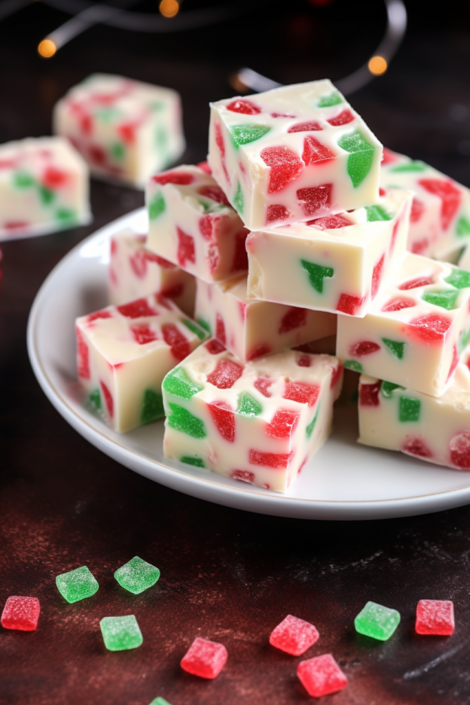 Easy Christmas Gumdrop Nougat Candy • Delish Club