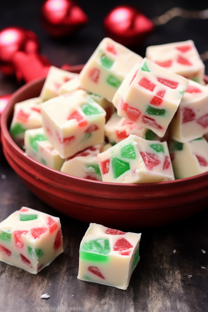 Easy Christmas Gumdrop Nougat Candy • Delish Club